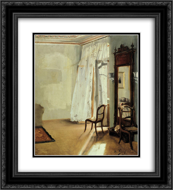 Balcony Room 20x22 Black Ornate Wood Framed Art Print Poster with Double Matting by Menzel, Adolph