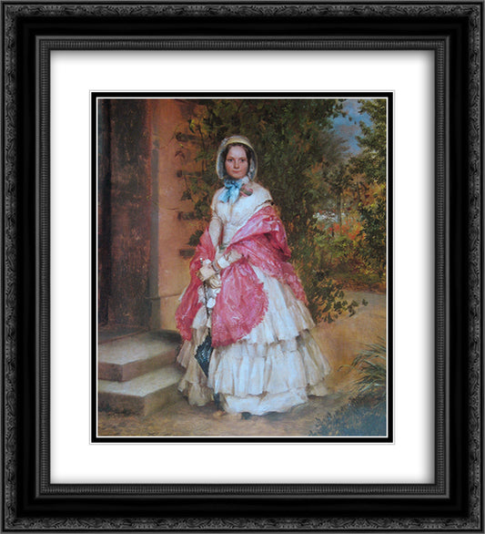 Clara Schmidt von Knobelsdorff ready to go out 20x22 Black Ornate Wood Framed Art Print Poster with Double Matting by Menzel, Adolph