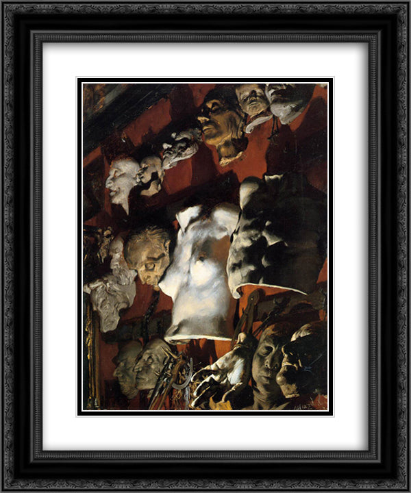 The Studio Wall 20x24 Black Ornate Wood Framed Art Print Poster with Double Matting by Menzel, Adolph