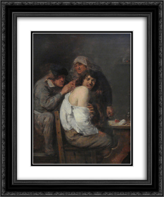 The Back Operation 20x24 Black Ornate Wood Framed Art Print Poster with Double Matting by Brouwer, Adriaen