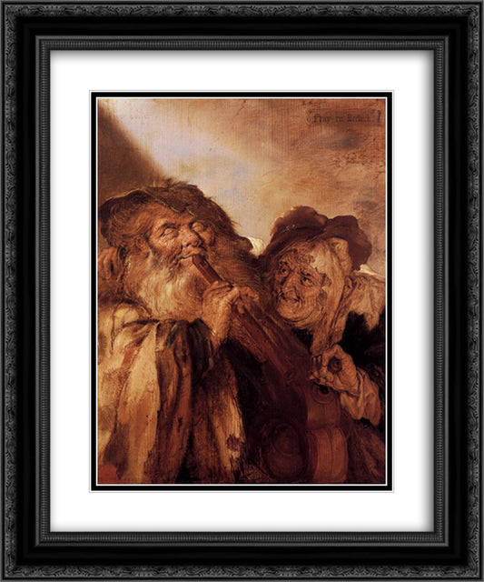 Beautiful and Ugly 20x24 Black Ornate Wood Framed Art Print Poster with Double Matting by Venne, Adriaen van de