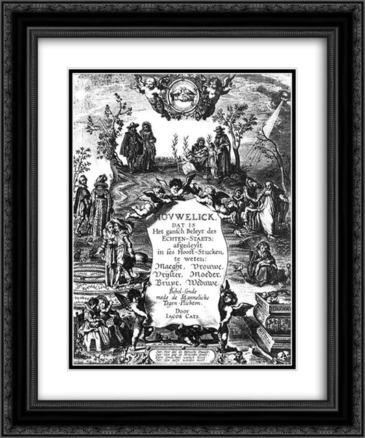 Frontispiece 20x24 Black Ornate Wood Framed Art Print Poster with Double Matting by Venne, Adriaen van de