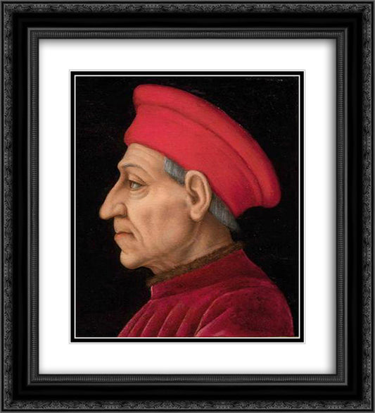 Cosimo de' Medici 20x22 Black Ornate Wood Framed Art Print Poster with Double Matting by Bronzino, Agnolo