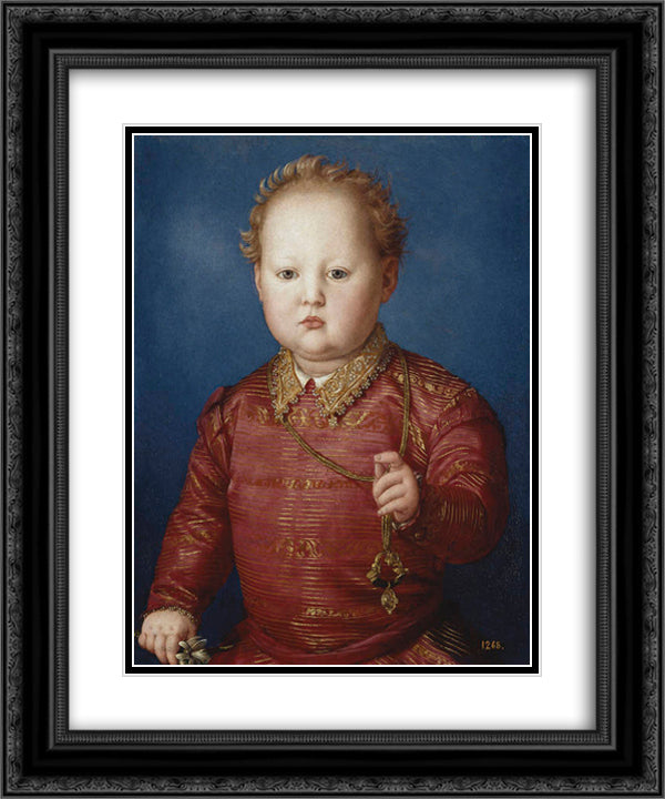 Don Garcia de' Medici 20x24 Black Ornate Wood Framed Art Print Poster with Double Matting by Bronzino, Agnolo