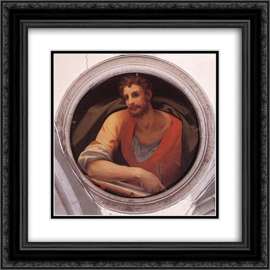 St. Mark 20x20 Black Ornate Wood Framed Art Print Poster with Double Matting by Bronzino, Agnolo