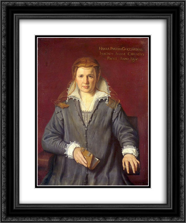 Ann Parolini Guicciardini 20x24 Black Ornate Wood Framed Art Print Poster with Double Matting by Carracci, Agostino