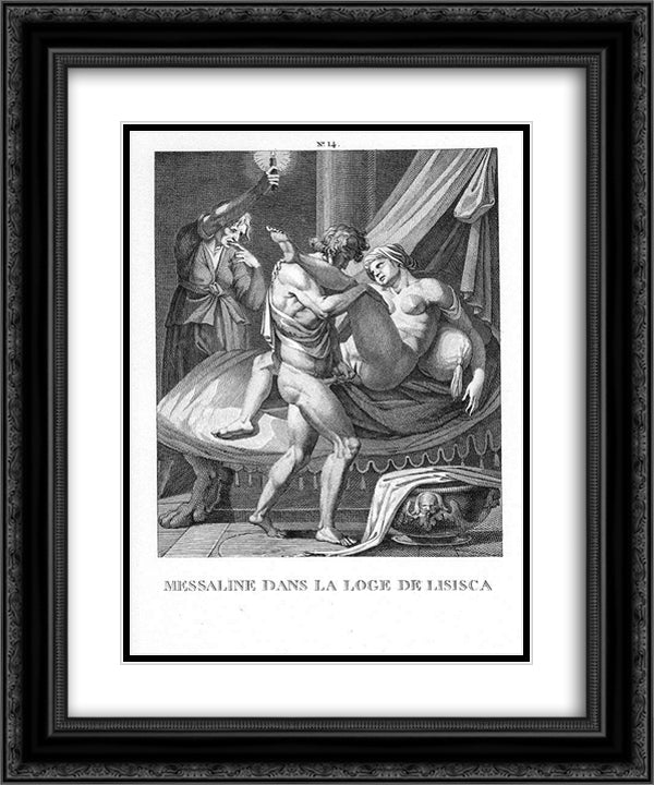 Messalina in Lisisica's booth 20x24 Black Ornate Wood Framed Art Print Poster with Double Matting by Carracci, Agostino