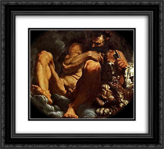 Pluto 22x20 Black Ornate Wood Framed Art Print Poster with Double Matting by Carracci, Agostino