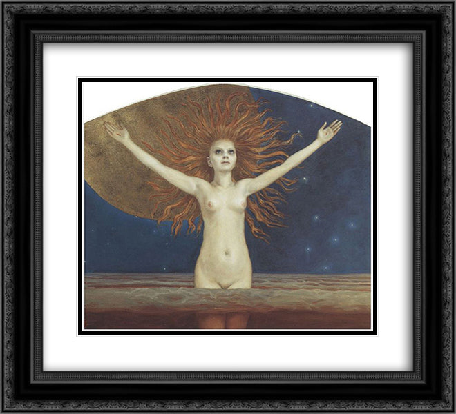 Ad Astra 22x20 Black Ornate Wood Framed Art Print Poster with Double Matting by Gallen Kallela, Akseli