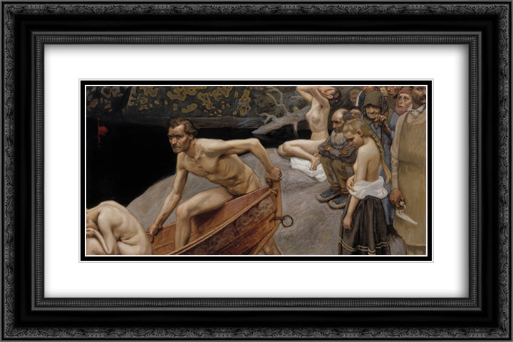 By the River of Tuonela, study for the Juselius Mausoleum frescos 24x16 Black Ornate Wood Framed Art Print Poster with Double Matting by Gallen Kallela, Akseli