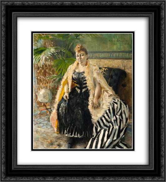 Parisienne 20x22 Black Ornate Wood Framed Art Print Poster with Double Matting by Gallen Kallela, Akseli