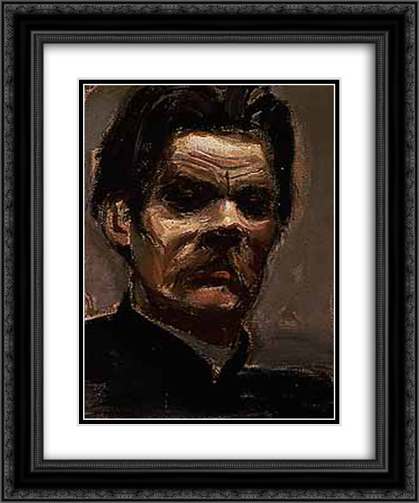 Portrait of Maxim Gorky 20x24 Black Ornate Wood Framed Art Print Poster with Double Matting by Gallen Kallela, Akseli