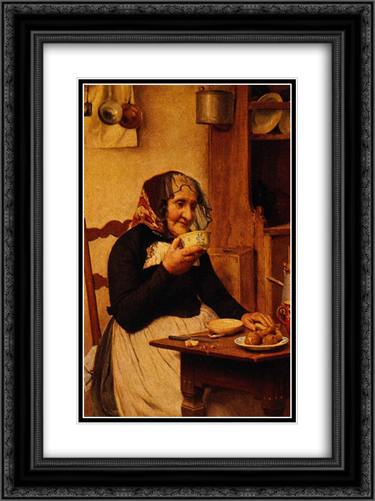 Grandmother 18x24 Black Ornate Wood Framed Art Print Poster with Double Matting by Anker, Albert