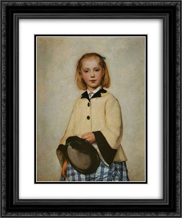 Louise Anker 20x24 Black Ornate Wood Framed Art Print Poster with Double Matting by Anker, Albert