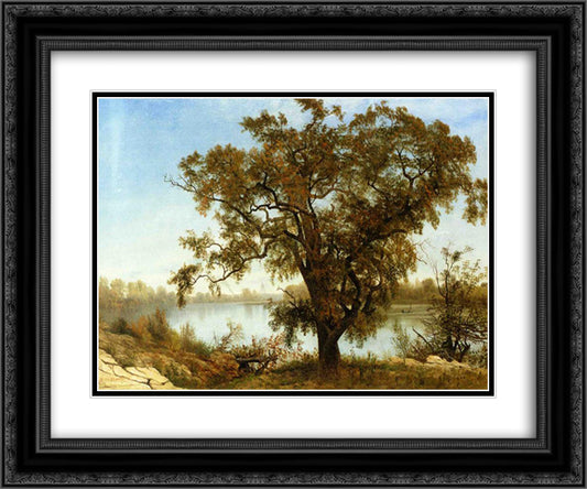 A View from Sacramento 24x20 Black Ornate Wood Framed Art Print Poster with Double Matting by Bierstadt, Albert