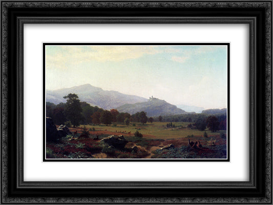 Autumn in the Conway Meadows Looking towards Mount Washington, New Hampshire 24x18 Black Ornate Wood Framed Art Print Poster with Double Matting by Bierstadt, Albert