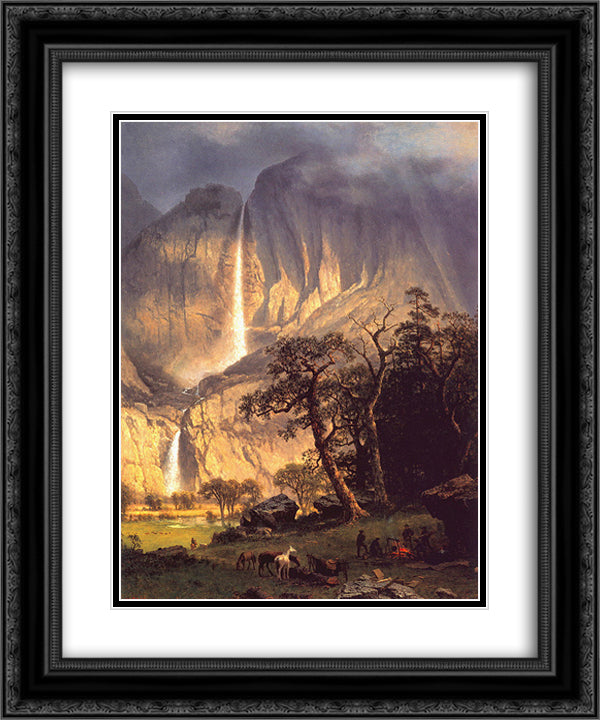 Cho-looke, the Yosemite Fall 20x24 Black Ornate Wood Framed Art Print Poster with Double Matting by Bierstadt, Albert