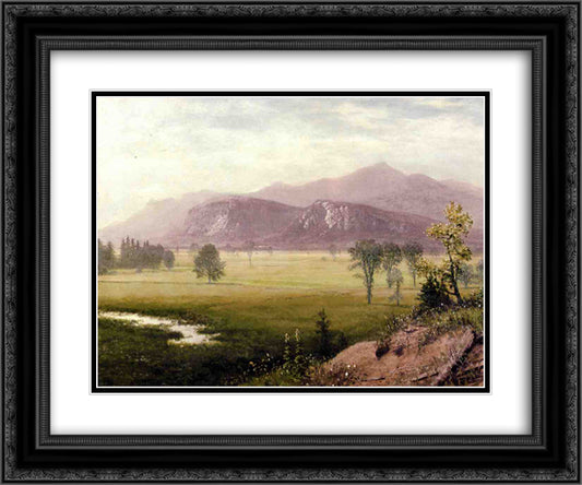 Conway Meadows, New Hampshire 24x20 Black Ornate Wood Framed Art Print Poster with Double Matting by Bierstadt, Albert