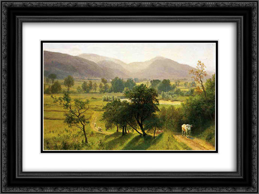 Conway Valley, New Hampshire 24x18 Black Ornate Wood Framed Art Print Poster with Double Matting by Bierstadt, Albert