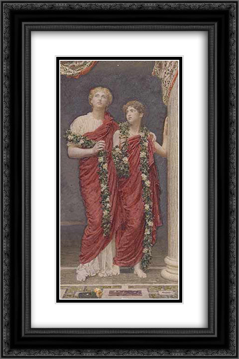 A Garland 16x24 Black Ornate Wood Framed Art Print Poster with Double Matting by Moore, Albert Joseph