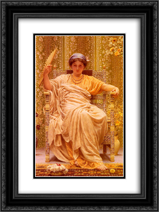 A Reverie 18x24 Black Ornate Wood Framed Art Print Poster with Double Matting by Moore, Albert Joseph