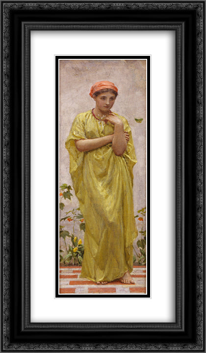 A Study in Yellow 14x24 Black Ornate Wood Framed Art Print Poster with Double Matting by Moore, Albert Joseph