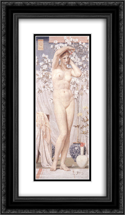 A Venus 14x24 Black Ornate Wood Framed Art Print Poster with Double Matting by Moore, Albert Joseph