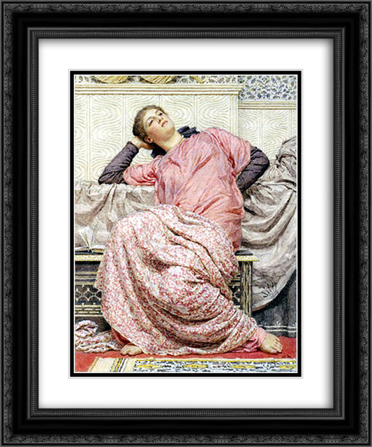 An Open Book 20x24 Black Ornate Wood Framed Art Print Poster with Double Matting by Moore, Albert Joseph