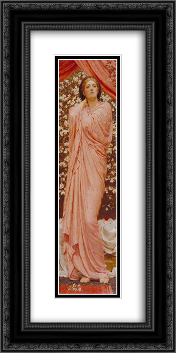 Blossoms 12x24 Black Ornate Wood Framed Art Print Poster with Double Matting by Moore, Albert Joseph