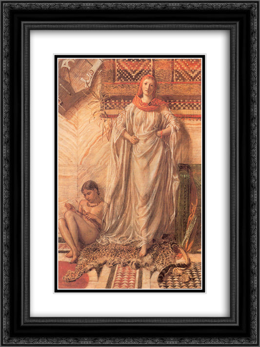 Dancing Girl Resting 18x24 Black Ornate Wood Framed Art Print Poster with Double Matting by Moore, Albert Joseph