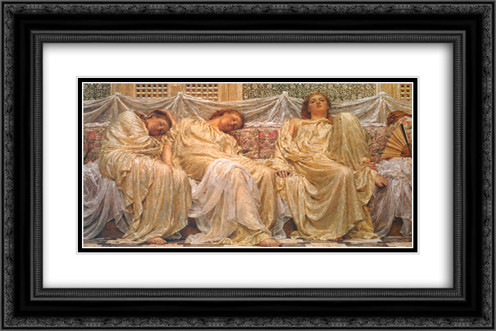 Dreamers 24x16 Black Ornate Wood Framed Art Print Poster with Double Matting by Moore, Albert Joseph