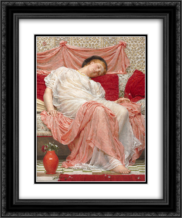 Jasmine 20x24 Black Ornate Wood Framed Art Print Poster with Double Matting by Moore, Albert Joseph