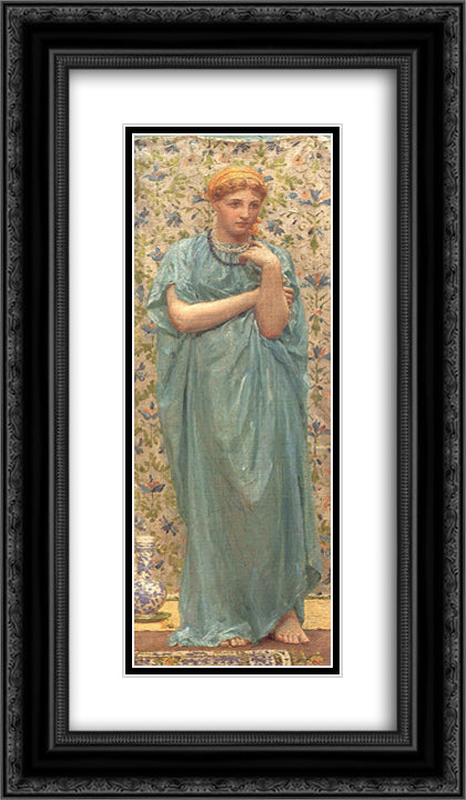 Joseph Marigolds 14x24 Black Ornate Wood Framed Art Print Poster with Double Matting by Moore, Albert Joseph