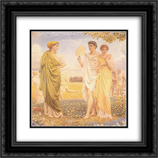 Loves of the Wind and The Seasons 20x20 Black Ornate Wood Framed Art Print Poster with Double Matting by Moore, Albert Joseph