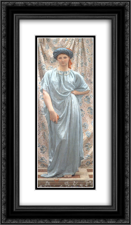 Sapphires 14x24 Black Ornate Wood Framed Art Print Poster with Double Matting by Moore, Albert Joseph