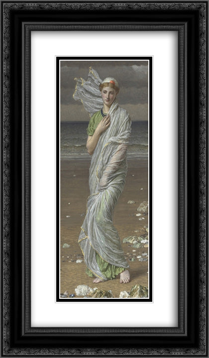 Seashells 14x24 Black Ornate Wood Framed Art Print Poster with Double Matting by Moore, Albert Joseph