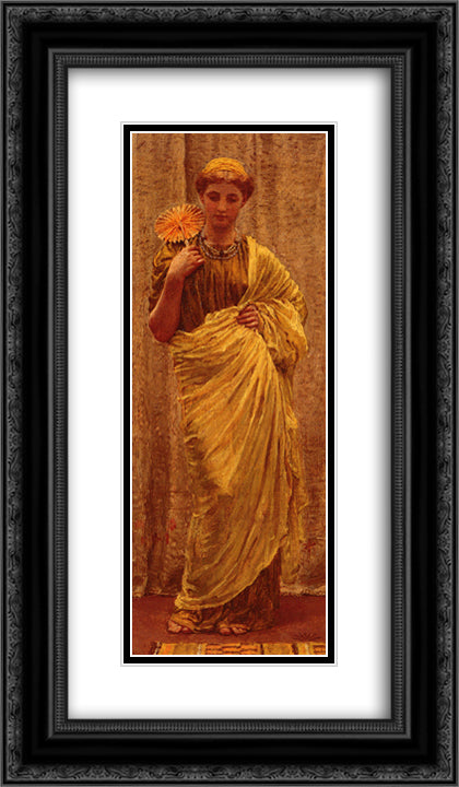 The Gilded fan 14x24 Black Ornate Wood Framed Art Print Poster with Double Matting by Moore, Albert Joseph