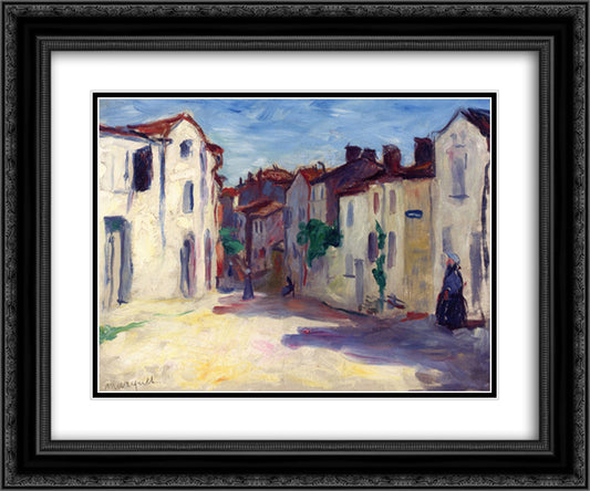 Pons, Charente-Maritime 24x20 Black Ornate Wood Framed Art Print Poster with Double Matting by Marquet, Albert