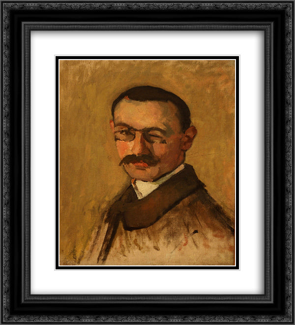 Self-Portrait 20x22 Black Ornate Wood Framed Art Print Poster with Double Matting by Marquet, Albert