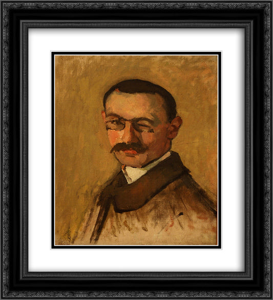 Self-Portrait 20x22 Black Ornate Wood Framed Art Print Poster with Double Matting by Marquet, Albert