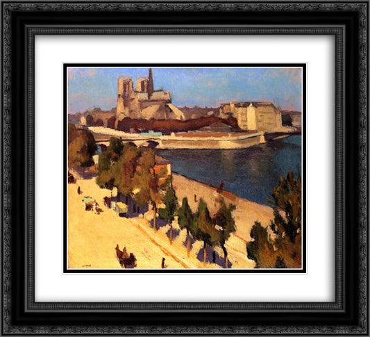 The Apse of Notre Dame 22x20 Black Ornate Wood Framed Art Print Poster with Double Matting by Marquet, Albert