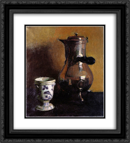 The Coffeepot 20x22 Black Ornate Wood Framed Art Print Poster with Double Matting by Marquet, Albert