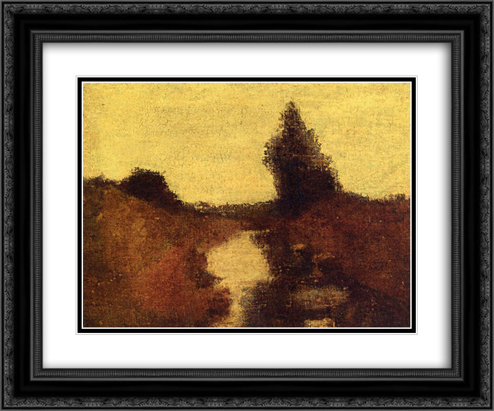 Landscape 24x20 Black Ornate Wood Framed Art Print Poster with Double Matting by Pinkham Ryder, Albert