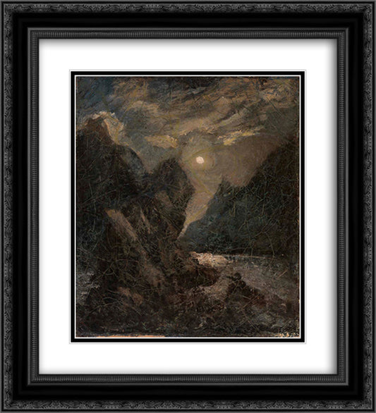 Lorelei 20x22 Black Ornate Wood Framed Art Print Poster with Double Matting by Pinkham Ryder, Albert