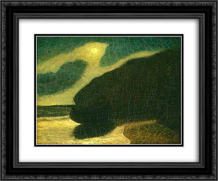 Moonlit Cove 24x20 Black Ornate Wood Framed Art Print Poster with Double Matting by Pinkham Ryder, Albert