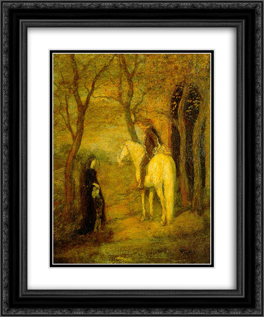 Roadside Meeting 20x24 Black Ornate Wood Framed Art Print Poster with Double Matting by Pinkham Ryder, Albert