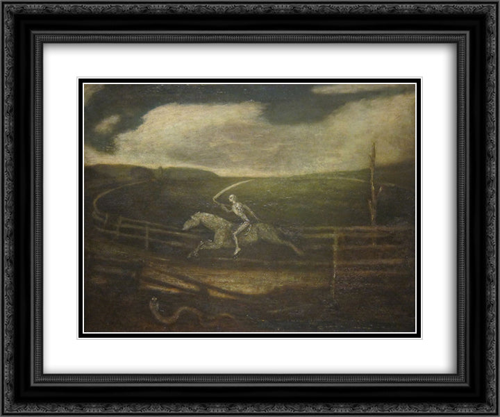 The Race Track (Death on a Pale Horse) 24x20 Black Ornate Wood Framed Art Print Poster with Double Matting by Pinkham Ryder, Albert