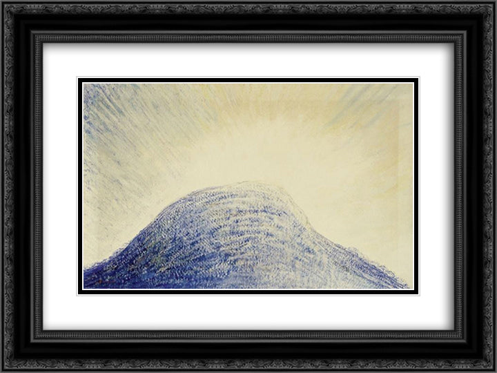 Blaue Bergkuppe 24x18 Black Ornate Wood Framed Art Print Poster with Double Matting by Trachsel, Albert