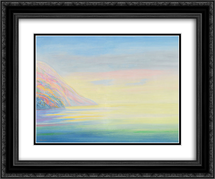 Paesaggio da sogno 24x20 Black Ornate Wood Framed Art Print Poster with Double Matting by Trachsel, Albert