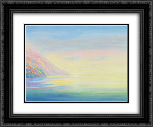 Paesaggio da sogno 24x20 Black Ornate Wood Framed Art Print Poster with Double Matting by Trachsel, Albert